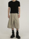 A Carton American Retro Design Silhouette Cropped Pants Unisex High-End Wide-Leg Casual Dress Pants Shorts Trendy
