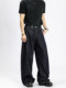 A Carton of Vintage Denim Black Scimitar Wide-Leg Loose Jeans, American Casual Baggy Pants for Men and Women, Trendy
