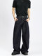 A Carton of Vintage Denim Black Scimitar Wide-Leg Loose Jeans, American Casual Baggy Pants for Men and Women, Trendy