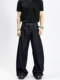 A Carton of Vintage Denim Black Scimitar Wide-Leg Loose Jeans, American Casual Baggy Pants for Men and Women, Trendy