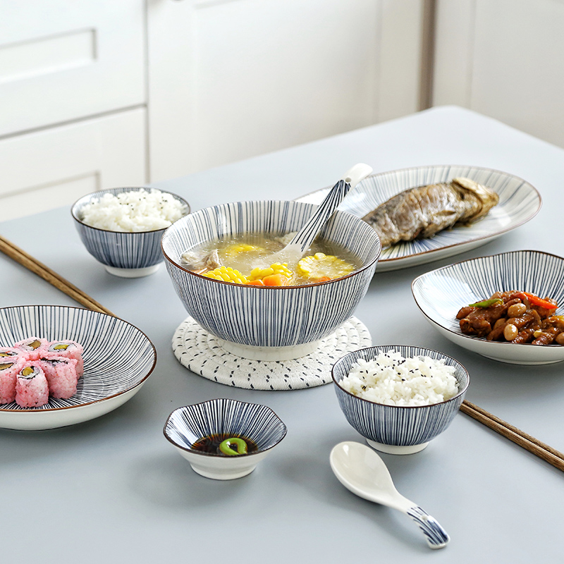Net Red Shake Soundtrack Same-day Style And Wind Home Bowls Chopsticks Plate Dip Saucer Dining Bowl-Ceramic Combined Cutlery Sets