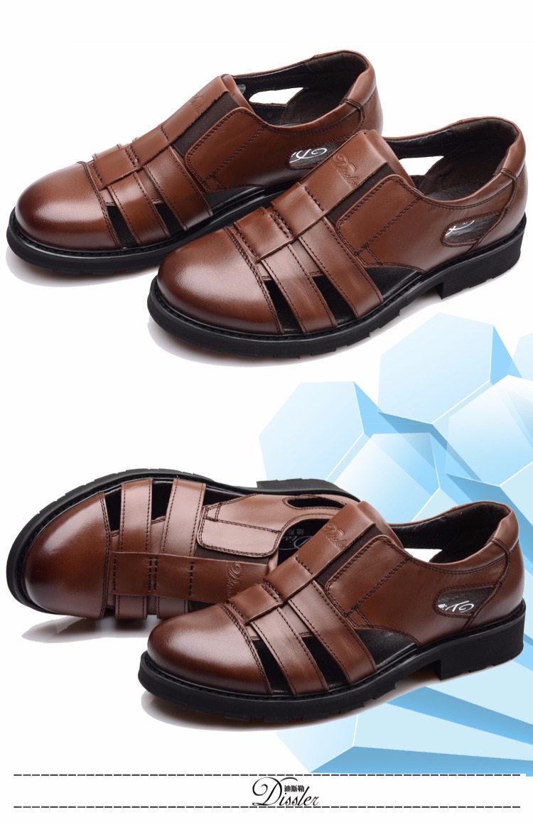 Dessler nam da lộn da Baotou sandal dày đáy kinh doanh váy thoáng khí mát mẻ da da giày nam mùa hè giày tây nam đẹp