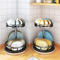 Rotatable bowl rack kitchen dish storage rack countertop drying bowl drain rack household sink dish storage rack