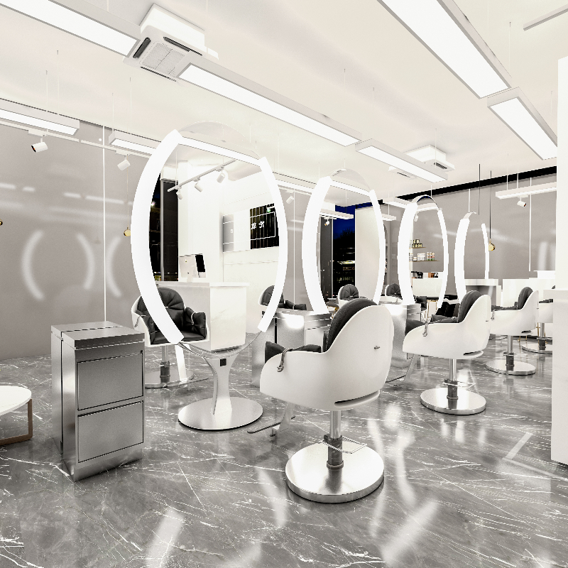 HairdressingShop European-style hairdressing mirror Subnets Red Hair Salon Hair Salon Special single double-sided floor Cosmetic Cut Hair and Hair Dyeing and Dyeing Mirror Table