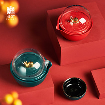 Portable portable outdoor teapot tea cup single small set ceramic fast guest Cup One Pot Two Cups travel tea set