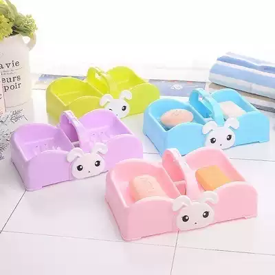 Creative large fat storage box Household laundry large storage box powder room double-grid incense storage box Drain transparent fat storage box