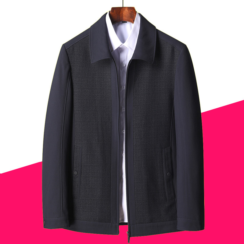 Mature Steady Weight Middle Aged Men Jacket Dad Spring Clothing Jacket 50-60-year-old Grandpa turned out for spring and autumn egg-jersey