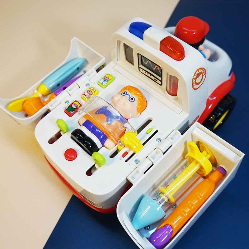 Children's electric home medical equipment set ambulance simulation scene toy electric music light universal simulation