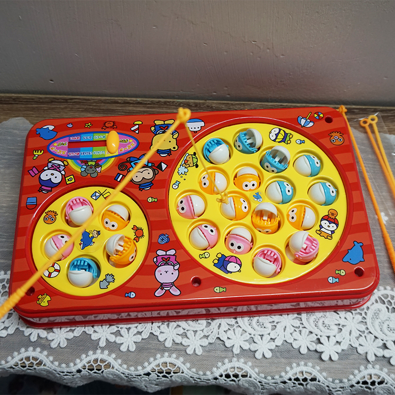 Japanese beans children fishing toys Big numbers Music turntable Turntable Fish Electric Indoor Puzzle Toys