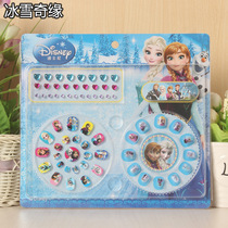 Card children beauty nail stickup for creative girl cartoon fake nail sheet ice and snow sticking nail paper water drill waterproof