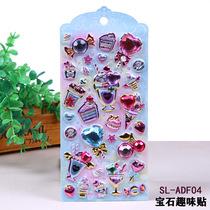 Cartoon Gemstone Sticker Shiny Solid 3D Stars Loving Balloon Decorative and Painted Child Girl Hearts Eco-friendly Sticker