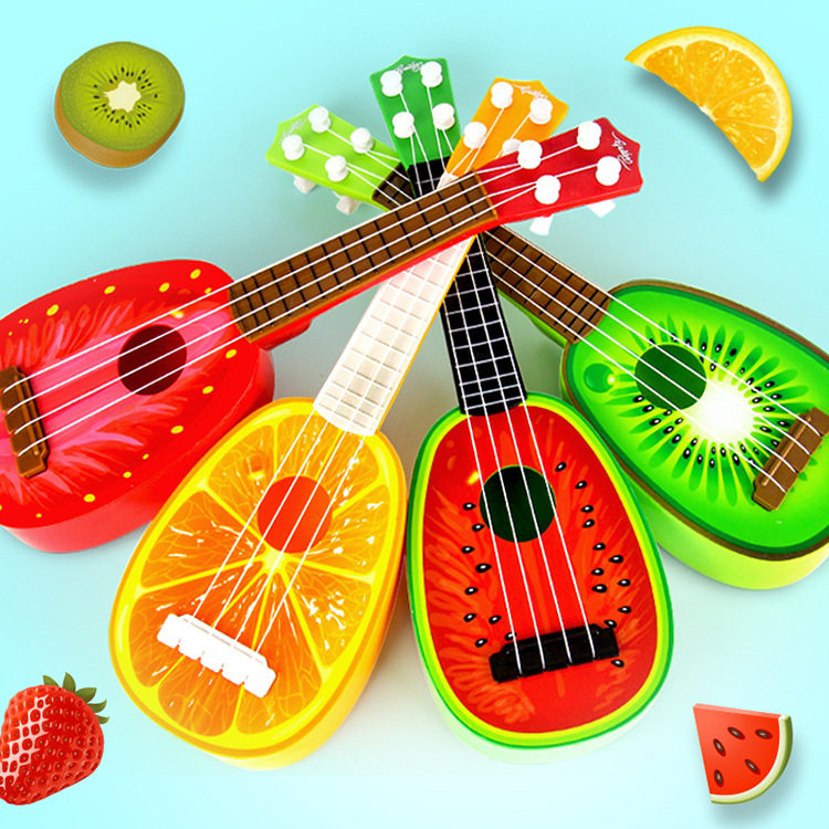 Children Early Lessons Wisdom Toys Musical Instruments Mini Emulation Yukri Riri Four Strings Fruit Small Guitar