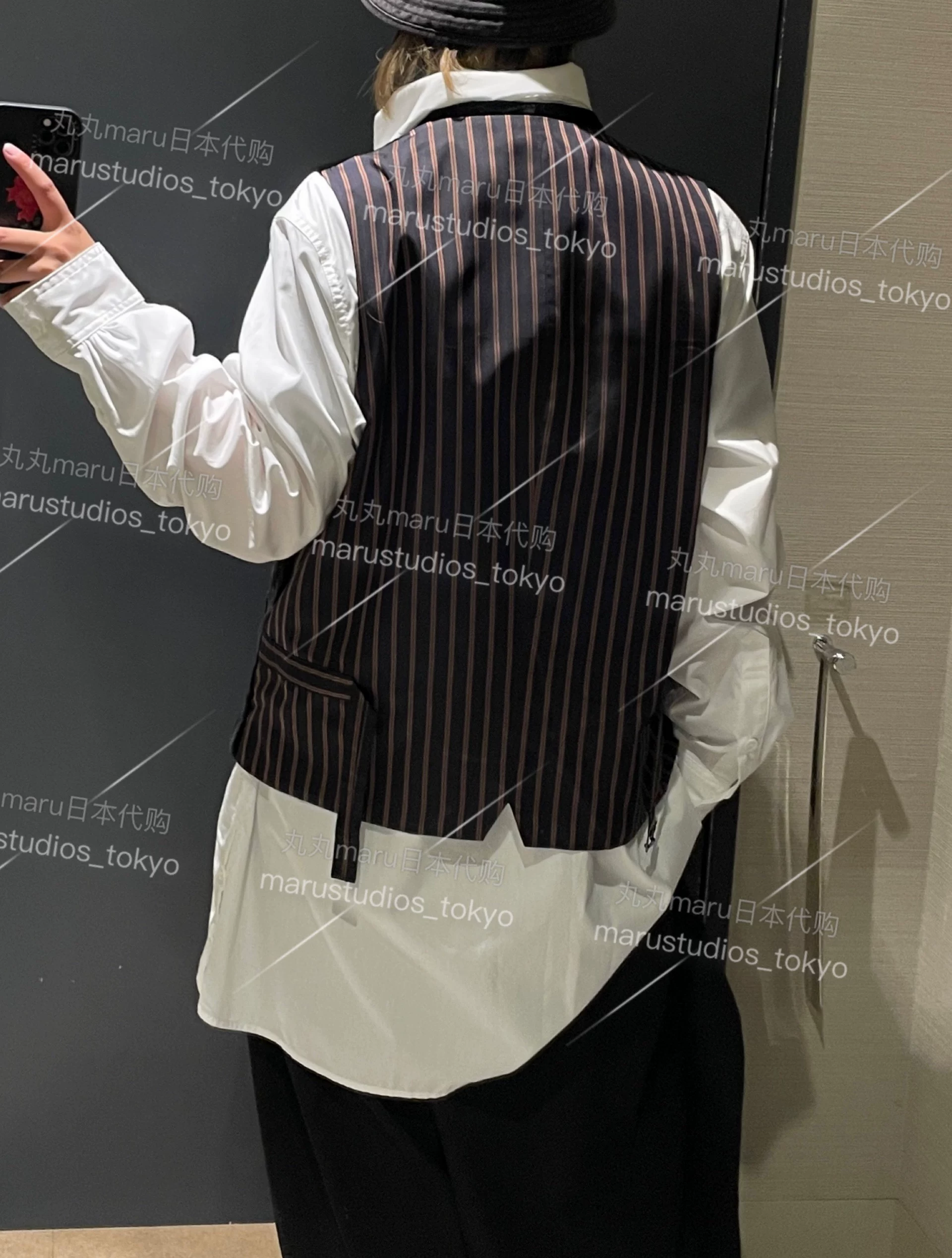 Складывающийся японский закуп 23AW Yohji Yamamoto, Yamamoto Yoshisi Hiroshi, задняя строчка бархатный жилет