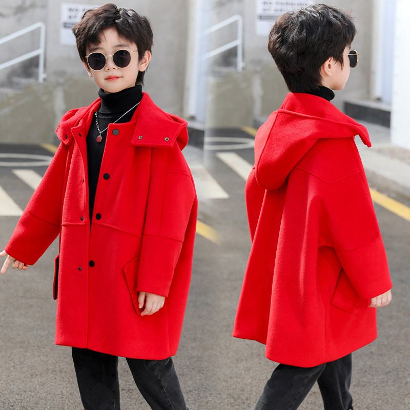 Elephant baby boy What about the children Korean version of the Korean version Qiuwinter 2023 The new foreign air even hat Mao jacket children's clothes 