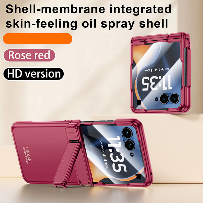 Suitable for Motorola Razr60 70 Phone Case with Integrated Film and Hidden Stand, Moto50Ultra 60U 70U Skin-Feel Spray Oil Center Axis Hinge Full-Cover Matte 60Pro Anti-Drop Protective Case Suitable for Motorola Razr60 70 Phone Case with Integrated Film and Hidden Stand, Moto50Ultra 60U 70U Skin-Feel Spray Oil Center Axis Hinge Full-Cover Matte 60Pro Anti-Drop Protective Case