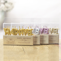 Tuhao Gold Gold letter candle smokeless paraffin gilded craft party English birthday candle