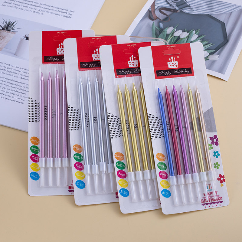 New High-grade Golden Pencil Candle Net Red Birthday Candle Gold-plated Birthday Cake Decorative Candle 50 Boxes