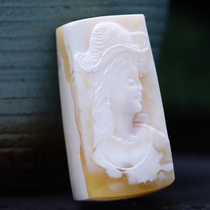 Dense wax carving pieces Natural honey beeswax pendant White nectar Ruyi small feet water droplets no matter brand hand string