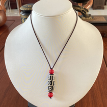 Tibetan nine-eyed Tianzhu pendant necklace Tibetan Tianzhu necklace pendant pendant Agate Buddha beads rough old material men and women