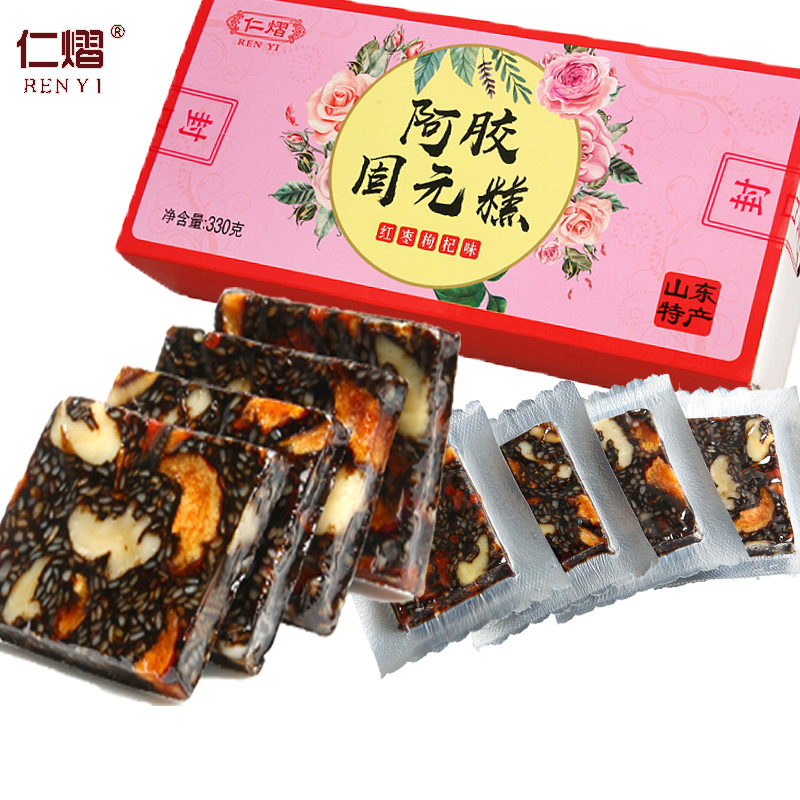 拍2盒更划算】 山东东阿ejiao300g红枣枸杞味阿胶固元糕