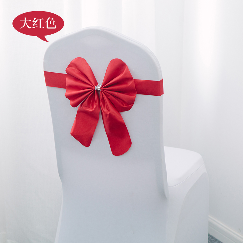 Wedding supplies satin ribbon ribbon chair cover flower free leather bow