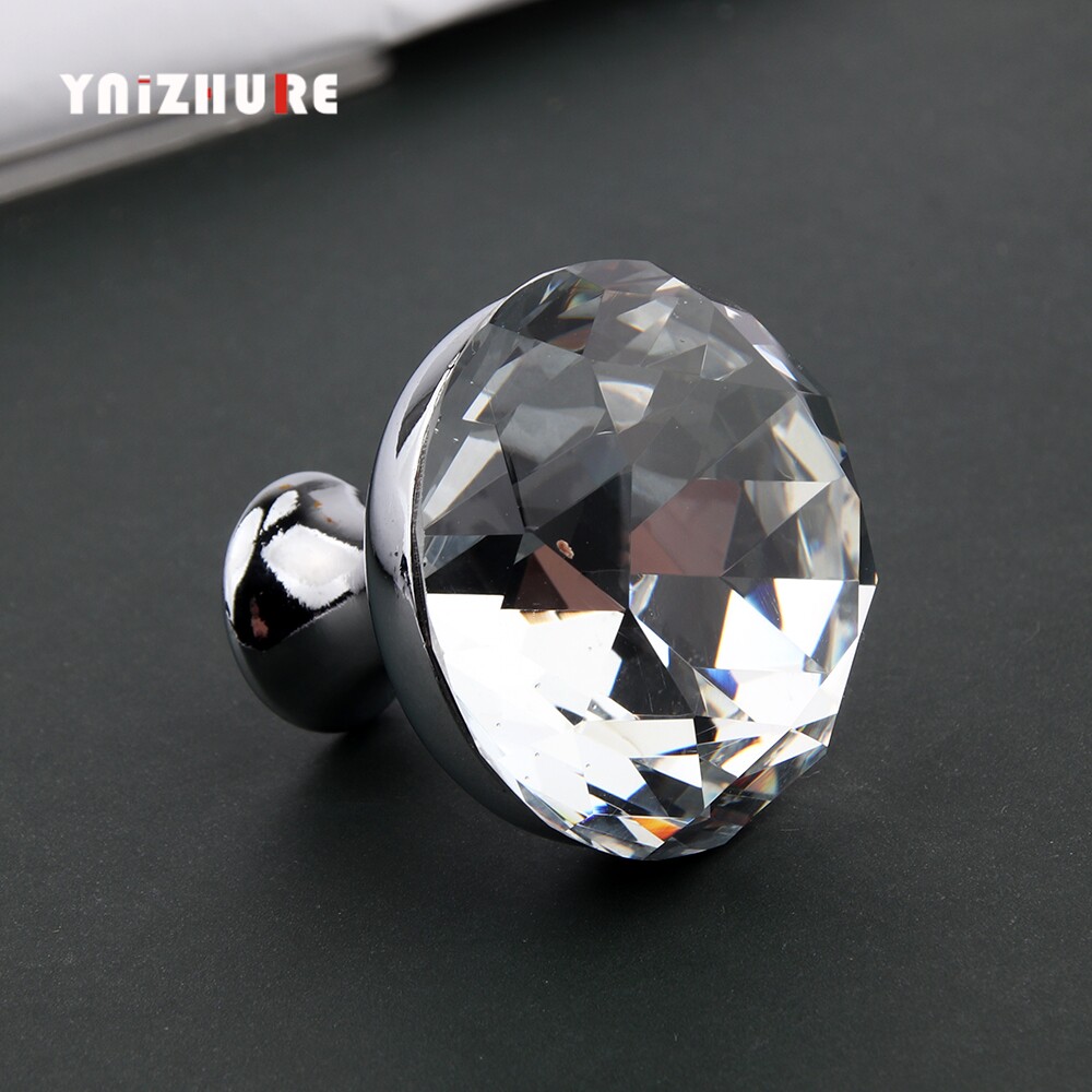 30mm super flash diamond handle drawer whole cabinet door crystal handle foreign trade original single European quality