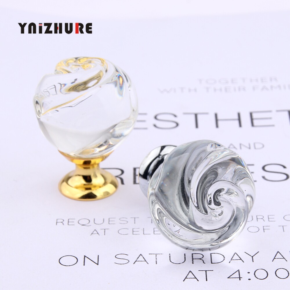 30mm crystal rose handle modern minimalist European overall cabinet drawer wardrobe door diamond handle cabinet door handle