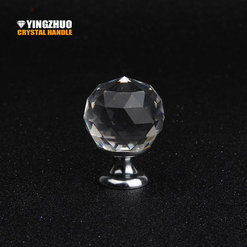 30mm European style simple single hole crystal handle wardrobe door handle overall cabinet drawer wine cabinet furniture handle