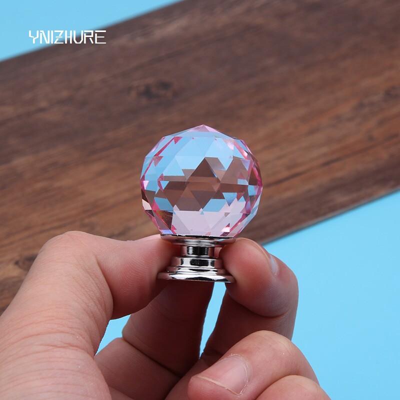 30mm single hole diamond crystal handle postmodern minimalist European overall cabinet drawer handle children's room handle