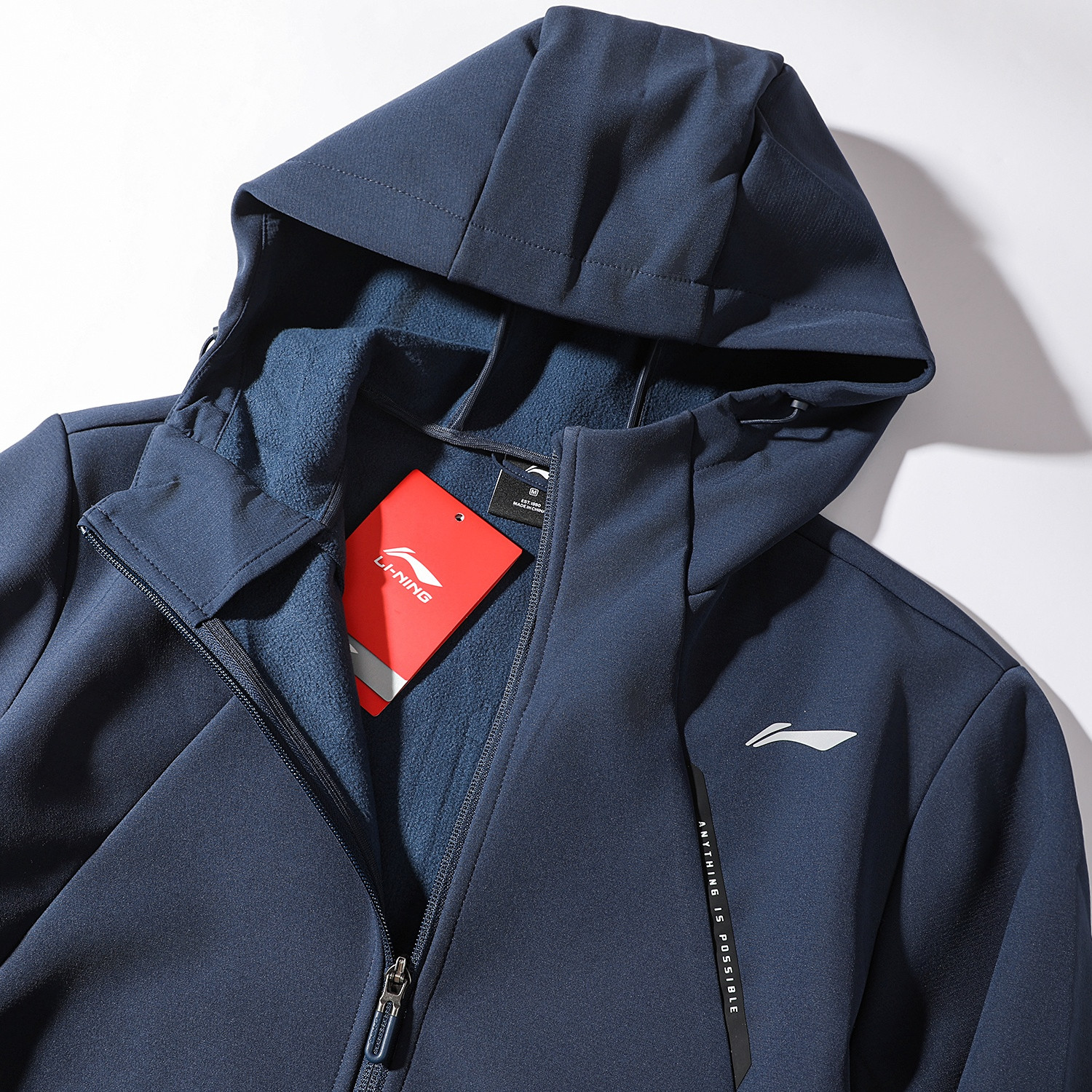 Li-Ning Fitness Series Fleece-Lined Warm Water-Repellent Sports Windbreaker Men's 2025 Winter New Woven Thick Jacket