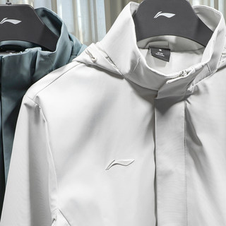 李宁团购系列防泼水运动风衣男2025秋季新款宽松舒适梭织连帽外套
