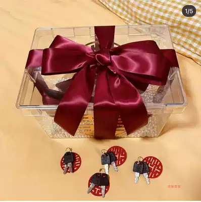 Transparent wedding shoes box with lock diy decoration acrylic box wedding game props whole groom block door