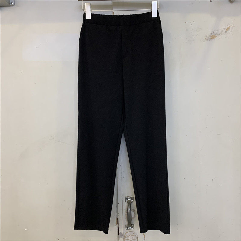 SEAWHEN5206 autumn four-sided elastic Roman cloth suit straight-leg pants slimming modified leg-type black cigarette pants