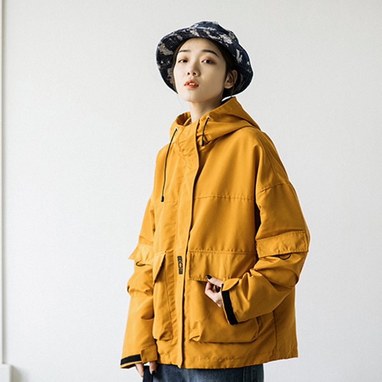 Japanese spring and autumn season tooling jacket stormtrooper hooded jacket Female Korean version bf tide brand loose clothing ins baseball suit