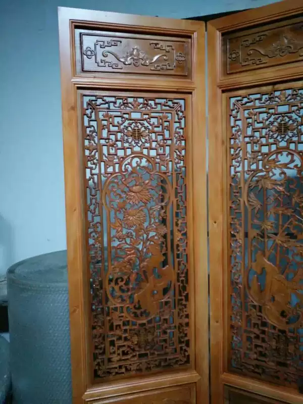 Cổ rắn gỗ chạm khắc màn hình cửa gỗ rắn cửa sổ nhỏ cửa sổ Kirin nhà phố vach ngan phong khach dep