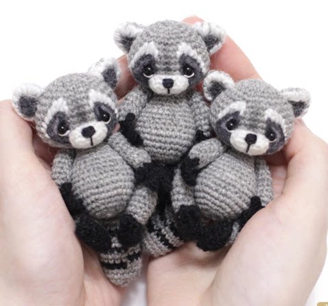 174 Raccoon Crispy Face King Woven Doll Chinese Illustrated Crochet Wool