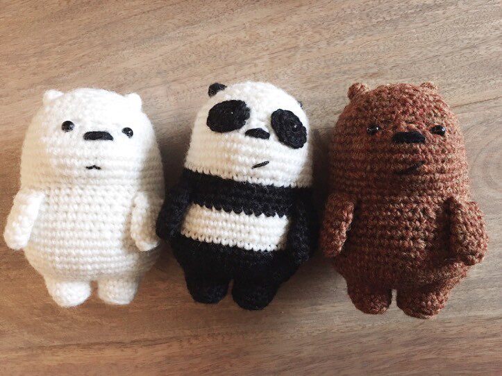 035 Three bears, knitting drawings, dolls, Chinese illustrations, crochet electronic handmade books, tutorials, yarn