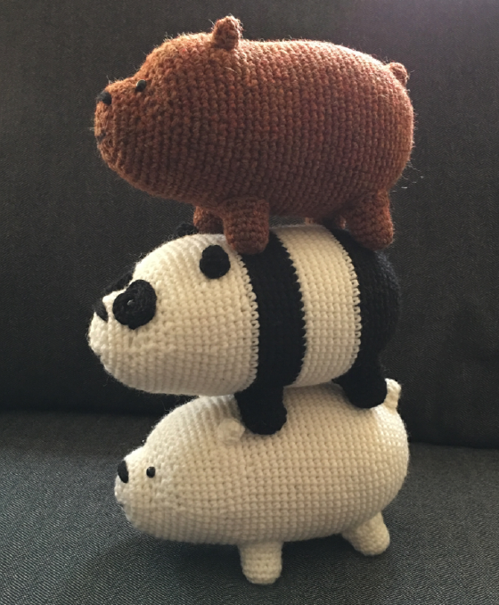 052 Three Bears We Bear Woven Drawings Doll Diagrams Decontrol Needle Electronic Manual Book Wool Line Tutorial