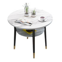 Casual Double Layer Round Table Home Small Dining Table Small Tea Table Coffee Table Meeting Negotiation Table Reception Desk Combined Table And Chairs