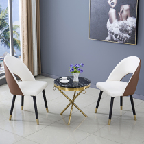Modern light luxury chair Bar Club reception cafe milk tea shop office marble small round table negotiation chair