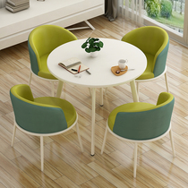 Nordic minimalist office Sales Department in talks with table and chairs Composition 4S milk tea shop Coffee room table and chairs Reception small round table