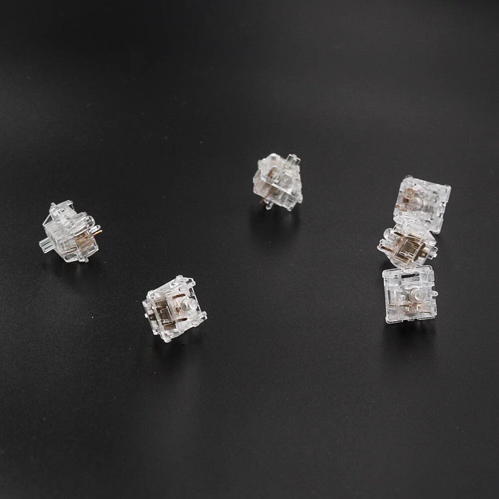 Вал 【顺丰】爱国心皎月轴厚润全透明水晶轴线性五脚热插拔hifi麻将音