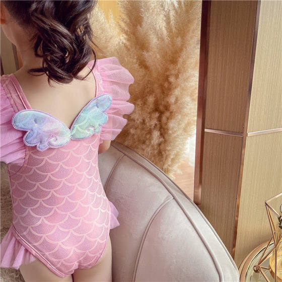 Girls' Swimsuit and Swimsuit 2024 New Baby Mermaid Tail Swimsuit Female Children Girl Princess