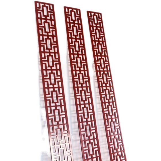 Carved board hollowed out PVC new Chinese style line ceiling lattice partition living room corridor background wall decoration through flower board