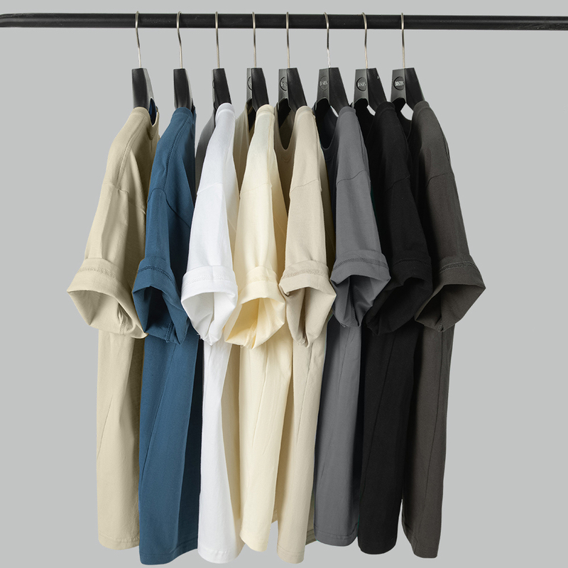 Heavyweight Men's Pure Cotton 230g Short-Sleeve T-Shirt Base Layer Top Spring and Summer New Style Black Solid Color Loose Large Size Half-Sleeve