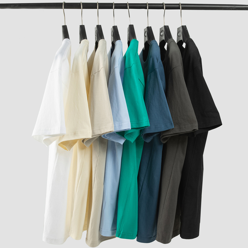 American Style 220g Heavyweight Pure Cotton Short-Sleeve T-Shirt for Men, Round Neck, Loose Fit, Pure White Base Shirt, Men's Summer Half-Sleeve