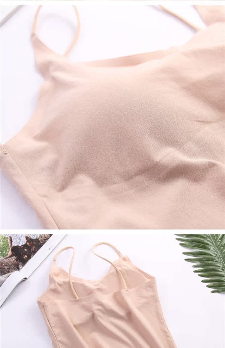Đen bông đai ngực pad ống hàng đầu bọc ngực phụ nữ dài phần chống ánh sáng chạm đáy đồ lót hoang dã dây đeo áo vest áo bra 3 dây