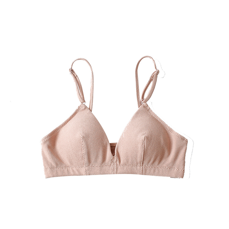 Tinh khiết bông Pháp đồ lót bralette womens phẳng ngực hình tam giác tách không vòng thép model mỏng cô gái sinh viên áo ngực nhỏ.