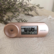 Japan SEIKO SEIKO LCD student mute alarm clock Bedroom bedside night light snooze calendar QHL067