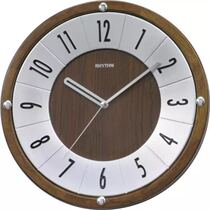 Japan RHYTHM Lisheng wall clock Living room bedroom office atmospheric solid wood silent sweep second CMG991